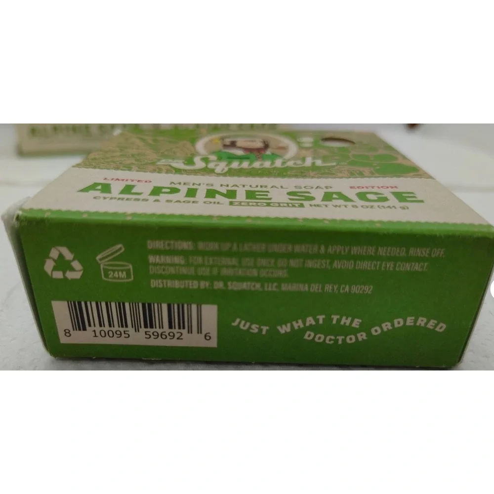 4 Pk Dr Squatch Limited Edition Mens Natural Soap Alpine Sage 5oz Ea NEW GIFTS!!